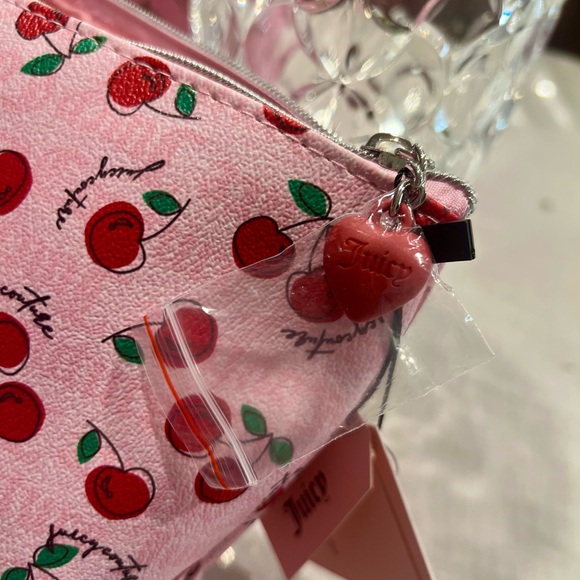 New Juicy Couture Pink Red Cherry Clutch Cosmetic Bag Cute Storage Coquette - Picture 11 of 17